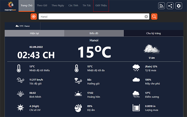 Thoitiet24h.vn - Trang dự báo thời tiết hôm nay và ngày mai