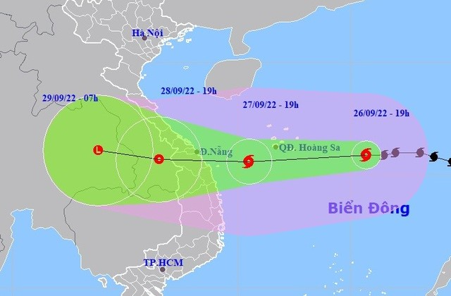 Cập nhật tin bão Noru 27/9: Tiến thẳng vào đất liền Việt Nam, tốc độ 25 -30km/h 