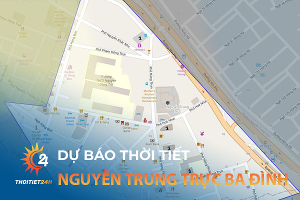 Thời tiết Nguyễn Trung Trực Ba Đình Hà Nội - Nhiệt độ, lượng mưa bao nhiêu?