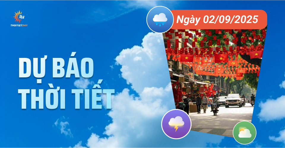 Dự báo thời tiết ngày 2/9/2025: Thời tiết tạnh ráo thuận lợi trong ngày Quốc Khánh