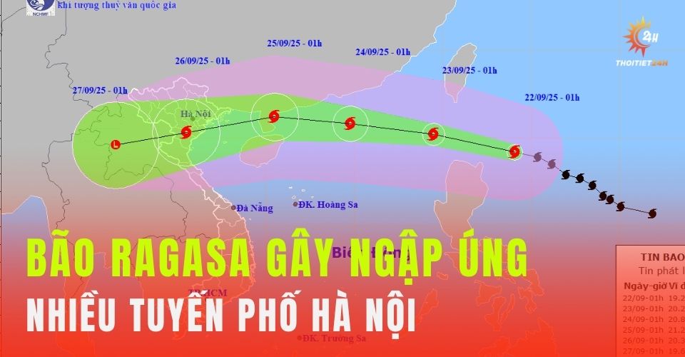Siêu bão Ragasa đi vào biển Đông, Hà Nội cảnh báo ngập lụt nhiều tuyến phố