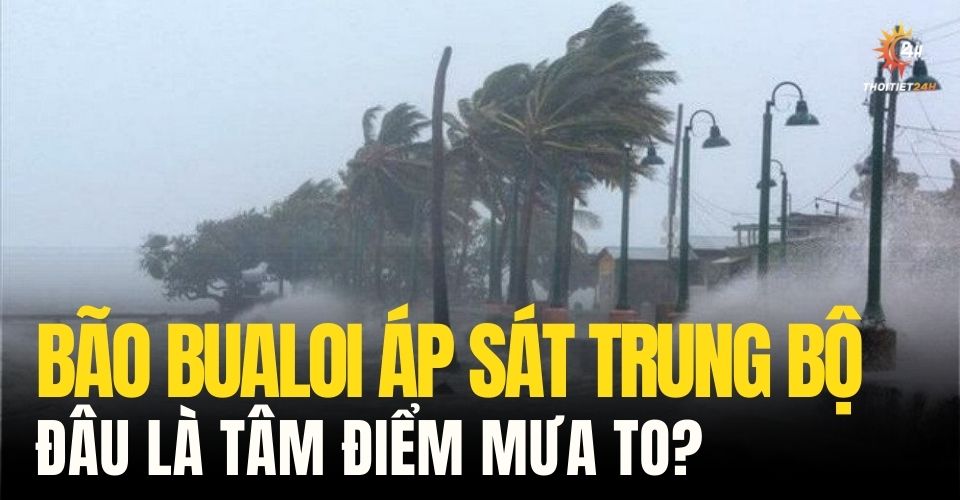 Tâm bão số 10 Bualoi trên đất liền Hà Tĩnh, đâu là tâm điểm mưa to?