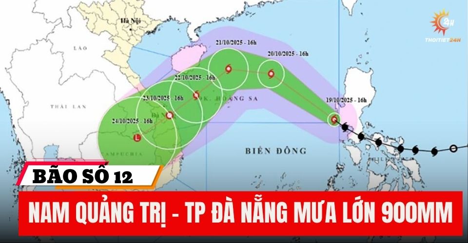 Bão số 12 đổi hướng khó lường, Nam Quảng Trị - Đà Nẵng mưa lớn