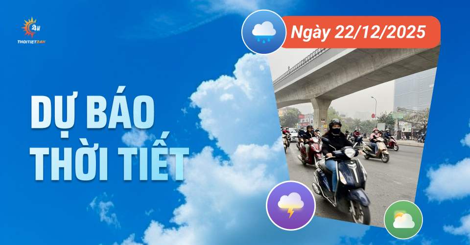 Dự báo thời tiết ngày 22/12/2025: Bắc Bộ sáng sớm có sương mù, ngày nắng ấm