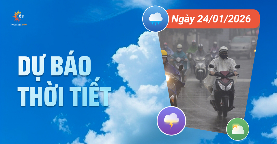 Dự báo thời tiết ngày 24/1/2026: Bắc Bộ rét đậm, Trung Bộ giảm mưa