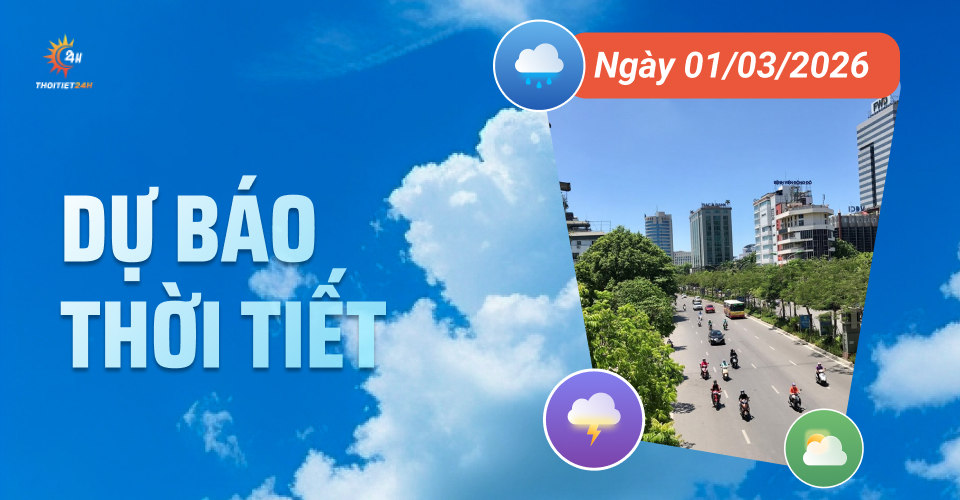 Dự báo thời tiết ngày 1/3/2026: Hà Nội và miền Bắc tăng nhiệt, không mưa