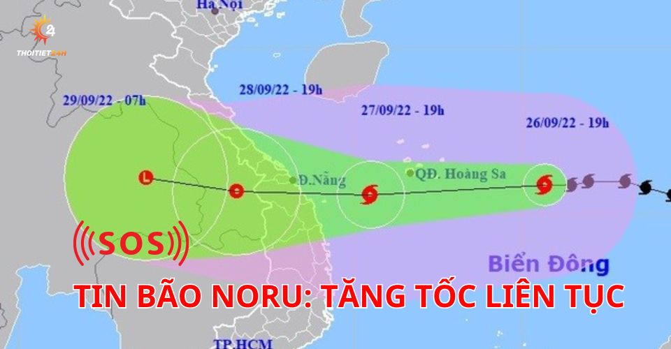 Cập nhật tin bão Noru 27/9: Tiến thẳng vào đất liền Việt Nam, tốc độ 25 -30km/h 