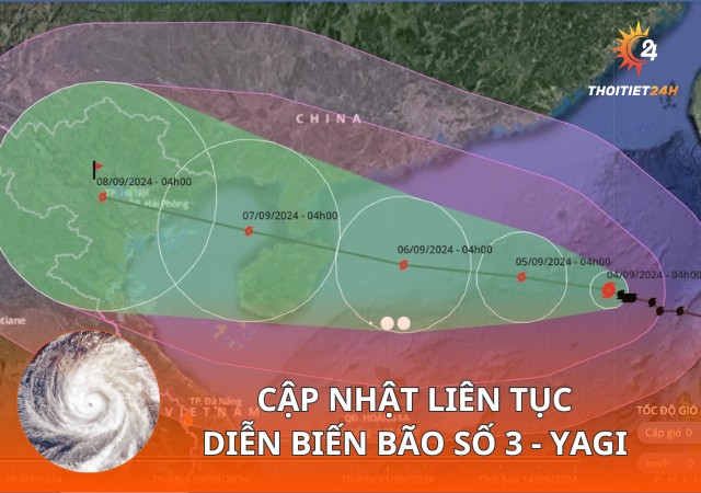 Tin bão số 3 YAGI cập nhật mới nhất - hướng di chuyển của bão