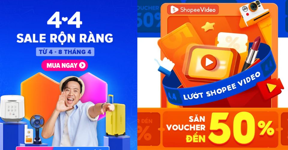 Săn giờ vàng, mua hàng bùng nổ 4.4 cùng  Lazada & Shopee