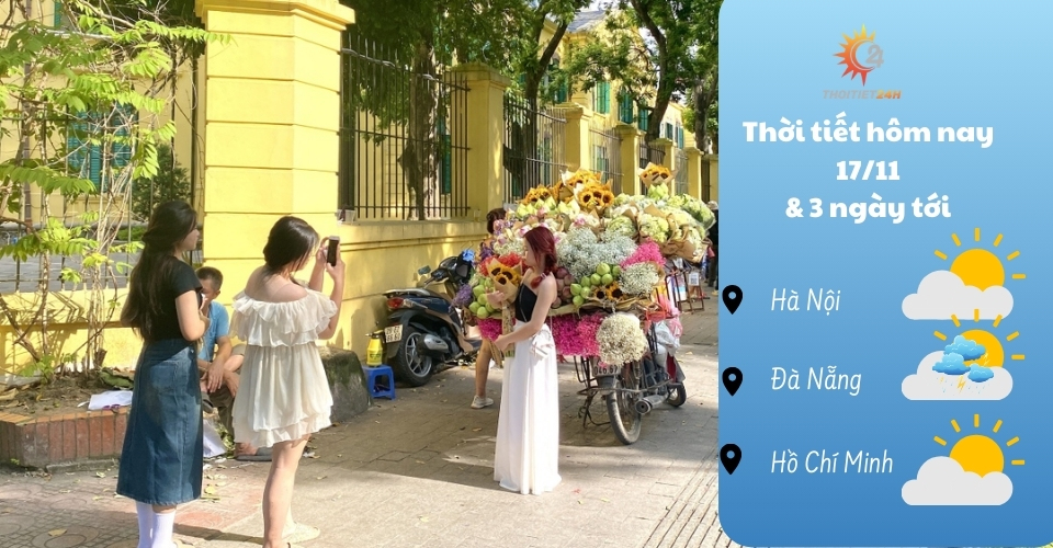 Dự báo thời tiết hôm nay 17/11/2024: cuối tuần nắng, có gió