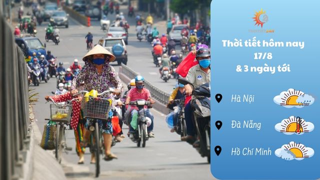 Dự báo thời tiết hôm nay 17/8/2024: mưa cục bộ