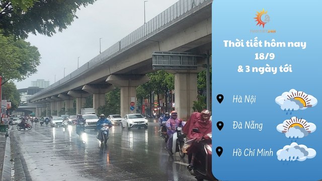 Dự báo thời tiết hôm nay 18/9/2024: diễn biến mưa phức tạp