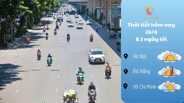 Dự báo thời tiết hôm nay 28/8/2024: Bắc Bộ nắng trở lại, 35 độ C