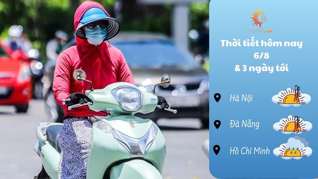 Dự báo thời tiết hôm nay 6/8/2024: nắng gắt kèm mưa dông