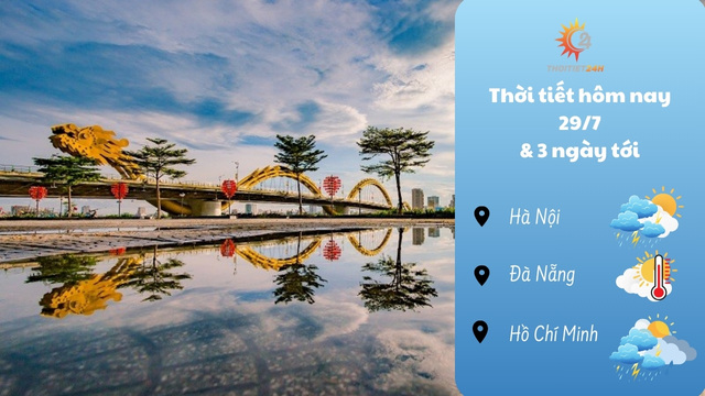 Dự báo thời tiết hôm nay 29/7/2024: mưa rào đầu tuần