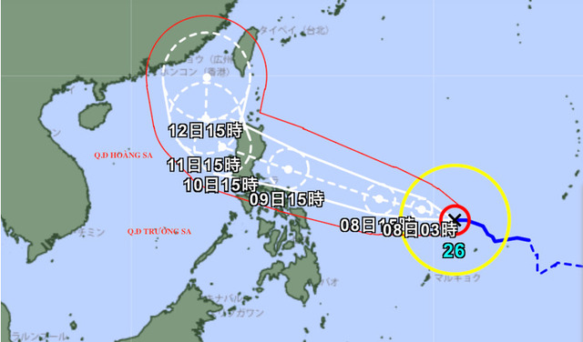 Dự báo hướng di chuyển của bão Phượng Hoàng