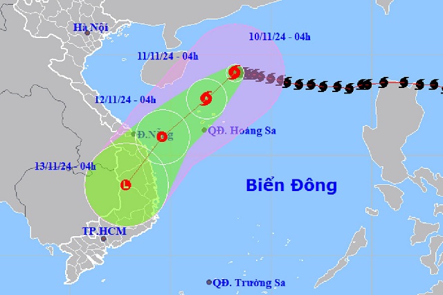 Bão Yinxing suy yếu