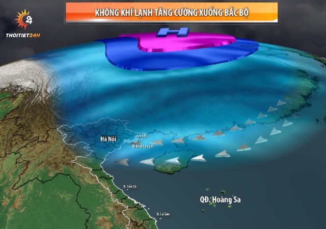 Dự báo không khí lạnh tăng cường cuối tháng 1 - đầu tháng 2