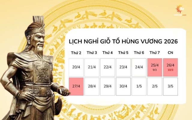 Lịch nghỉ Giỗ Tổ Hùng Vương theo Luật Lao Động 