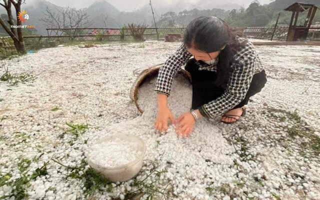  Mưa đá xuất hiện ở các tỉnh vùng núi Việt Nam 