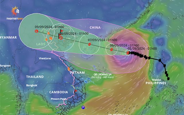  Hành trình di chuyển của bão Yagi 