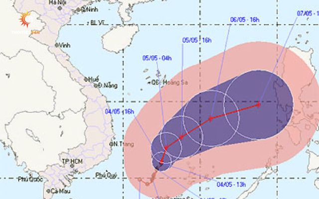 Hành trình di chuyển của bão Chan Chu 