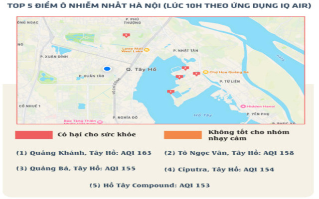  Khu vực ô nhiễm nhất ở Hà Nội