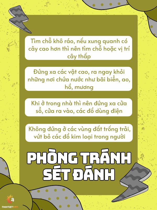  Cách phòng, tránh sét khi xảy ra mưa giông