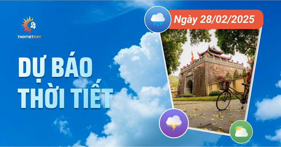 Dự báo thời tiết ngày 28/2/2025 