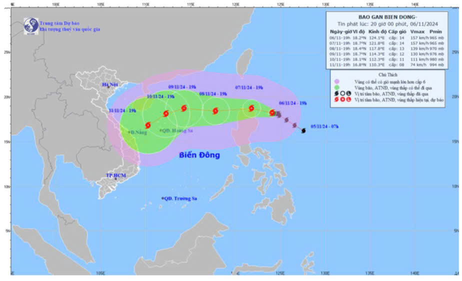 Dự báo bão Yinxing chyển hướng 