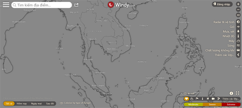 Trang Web dự báo thời tiết Windy.com