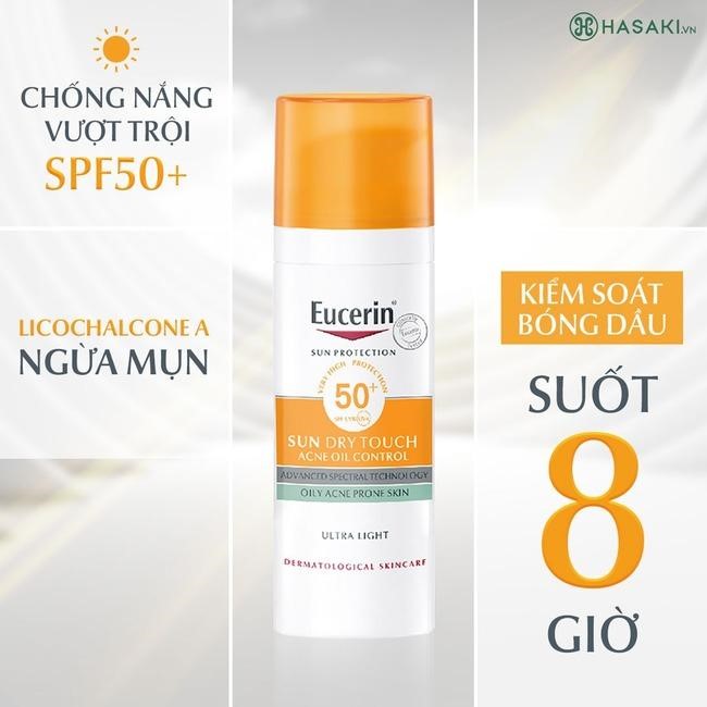 Kem chống nắng tốt cho mùa hè Eucerin Sun Dry Touch SPF50+ 50ml