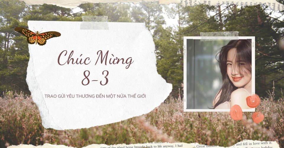 Mẫu thiệp chúc mừng 8/3 đẹp, ấn tượng 