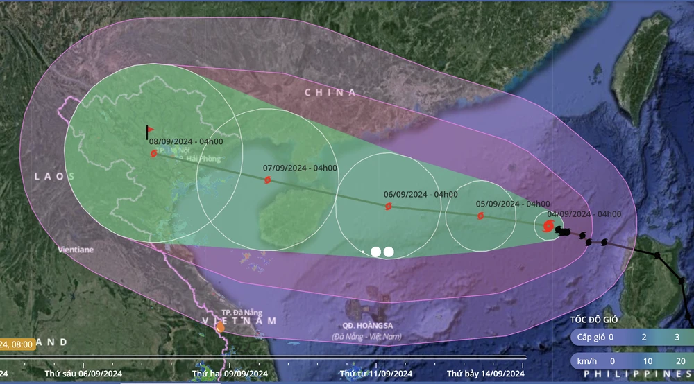Dự báo hướng di chuyển của bão số 3 - bão YAGI 