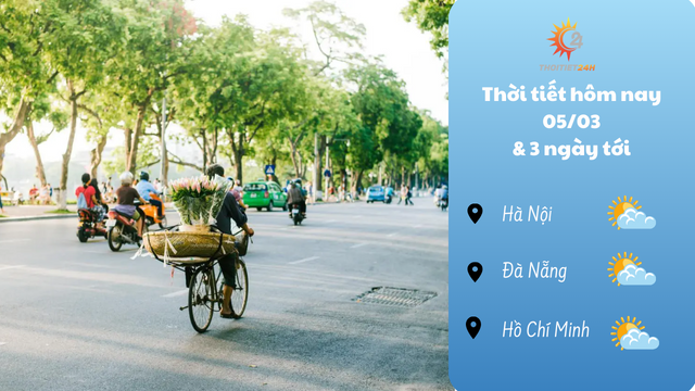 Dự báo thời tiết hôm nay 5-3