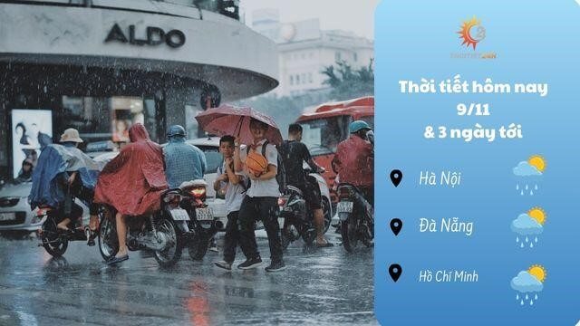 Dự báo thời tiết hôm nay 9/11