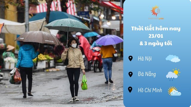 Dự báo thời tiết 23/1/2024