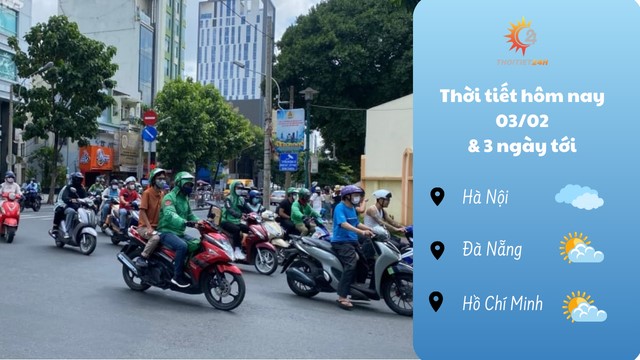 Cập nhật thời tiết hôm nay 3/2/2024