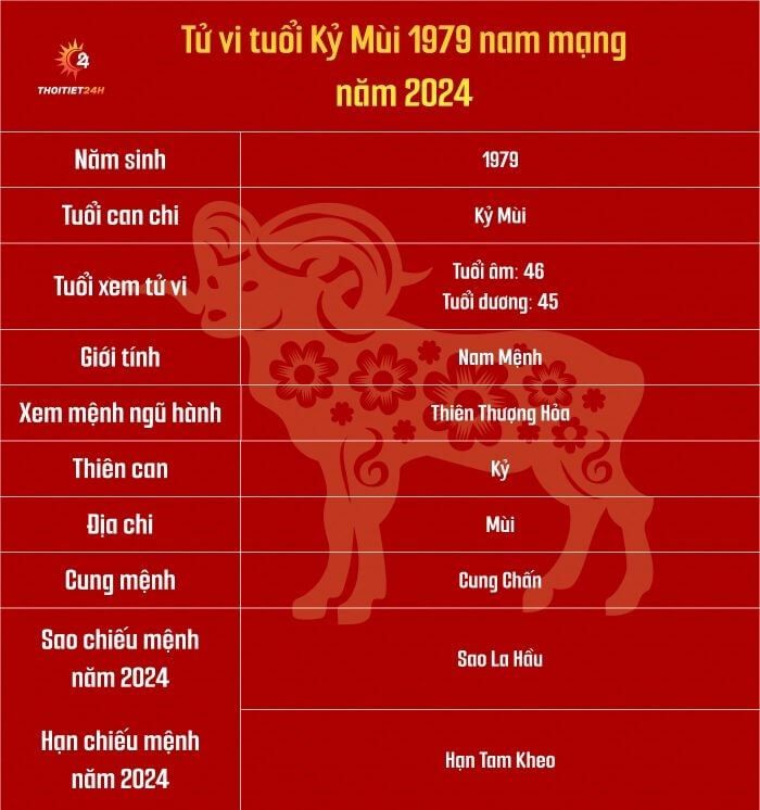 Tử vi tuổi Kỷ Mùi 1979 nam mạng năm 2024