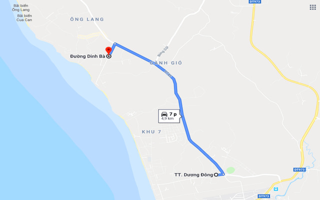 Google Map đến bãi ông Lang