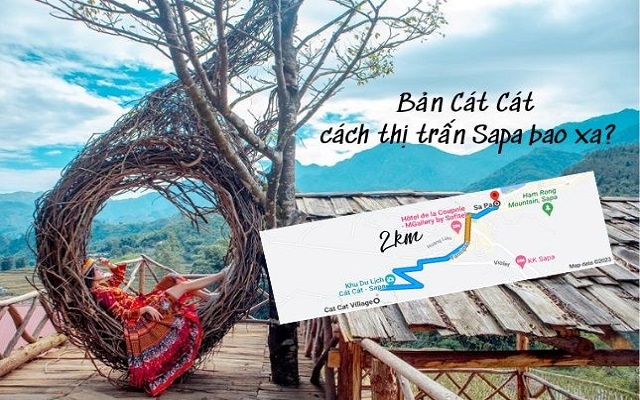 Bản Cát Cát cách thị trấn Sapa bao xa?