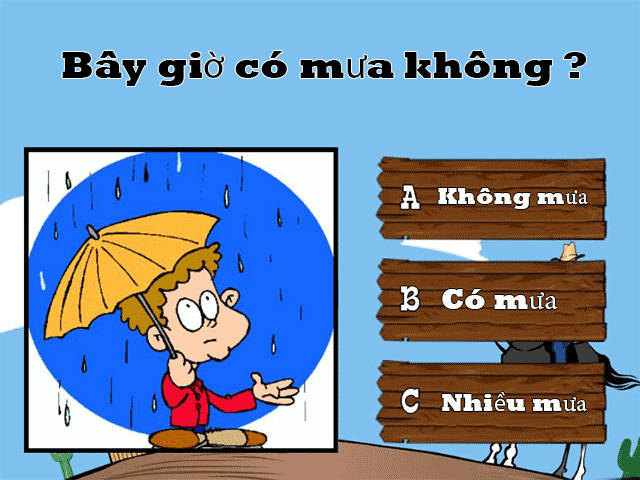 Thời tiết bây giờ có mưa không ?