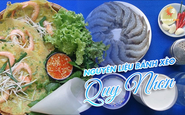 Nguyên liệu làm bánh xèo tôm nhảy 