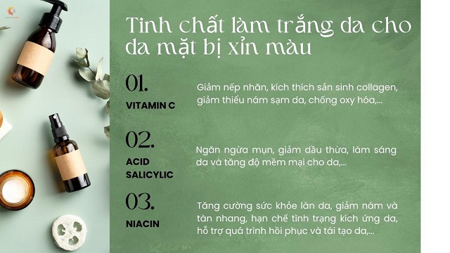 Một số tính chất giúp cải thiện tình trạng da mặt bị xỉn màu