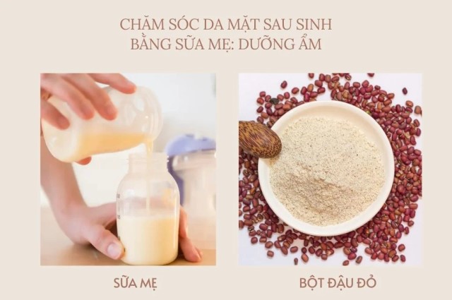 Cách chăm sóc da mặt sau sinh bằng sữa mẹ với bột đậu đỏ 