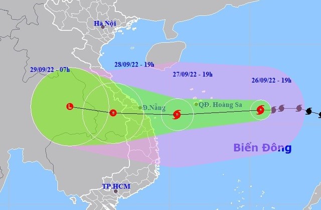 Hướng đi của bão Noru 