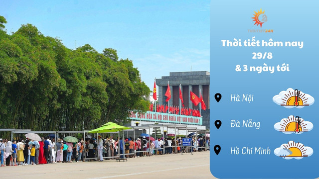 Dự báo thời tiết hôm nay 29/8/2024 như thế nào?