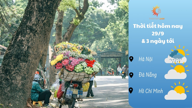 Dự báo thời tiết hôm nay 29/9/2024 như thế nào?