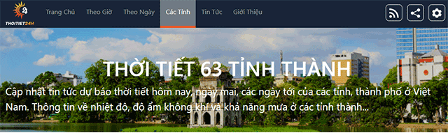 Xem dự báo thời tiết Huế 7 ngày tới trên trang Thoitiet24h