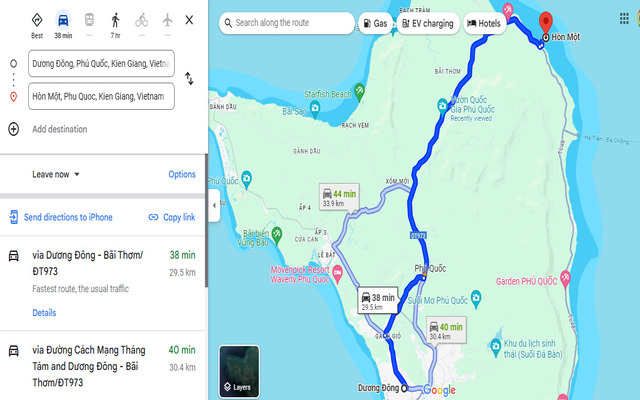  Tra cứu Google Map đường đi tới Hòn Một